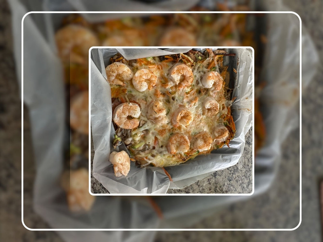 Gratinado de Vegetales y Camarón al Chimichurri